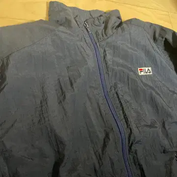 FILA 네이비 나일론 자켓 안감 타월 소재 빈티지