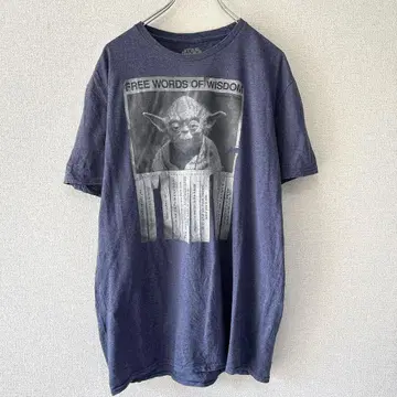 STAR WARS 캐릭터 T셔츠 요다 메시지 남성용 L.