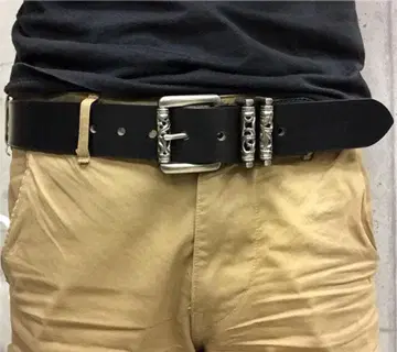 히메지 가죽 40mm 벨트 일본산 새상품 벨트 BK 크롬 도치기 가죽