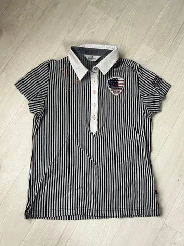 Muntingwear 스트라이프 피케 셔츠 반팔