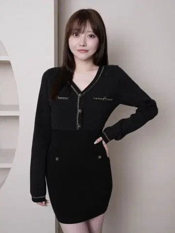 립 서비스 원피스 긴팔 타이트 핏