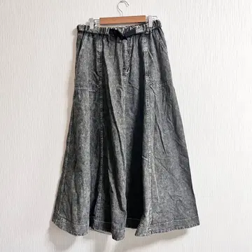 니코앤드 벨트 플레어 모듬 스커트 차콜 데님 L 그레이