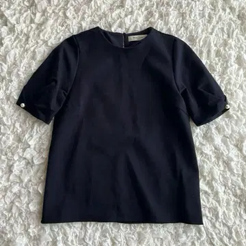 demi-luxe beams 블라우스 반팔 펄 네이비