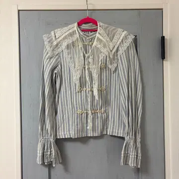 BEAMS BOY maturely 차이나 셔츠 스트라이프 블라우스