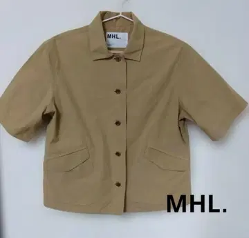 MHL. 마가렛호웰 베이지 숏 슬리브 셔츠 자켓 반팔