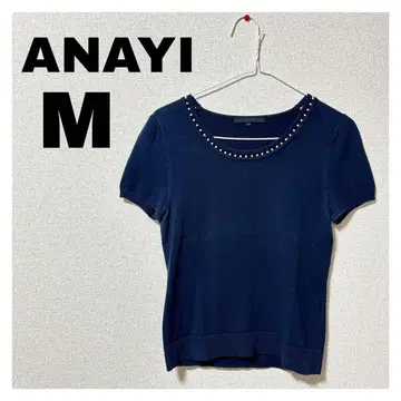[ 새상품급 ] ANAYI 네이비 반팔 니트 M
