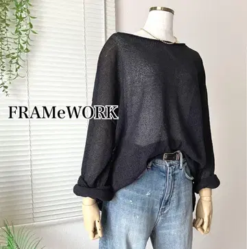 [ 24SS ] FRAMeWORK 워셔블 뉴앙스 와이드 풀오버 블랙