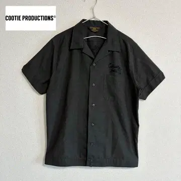 새상품급 COOTIE 반팔 워크 셔츠 다크 그레이 L 사이즈 백 자수