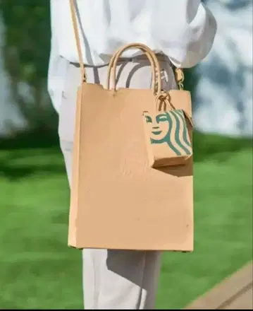 스타벅스 2WAY 가죽 토트백 패스 케이스