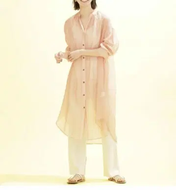 나노 유니버스 nano universe 시어 스트라이프 원피스 셔츠