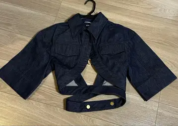 JACQUEMUS 데님 크롭 자켓 반팔
