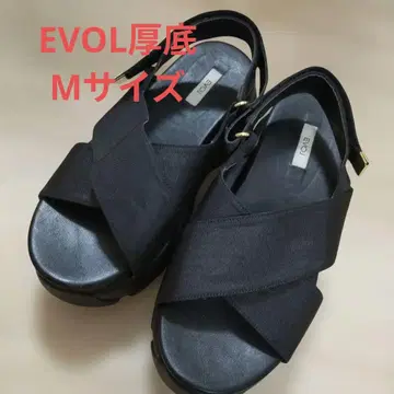 EVOL 크로스 벨트 볼륨 밑창 샌들 사이즈 M