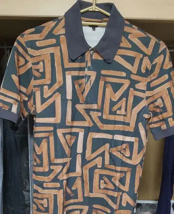 폴스미스 핸드 드로잉 셔츠 반팔 지그재그 차콜 그레이 M