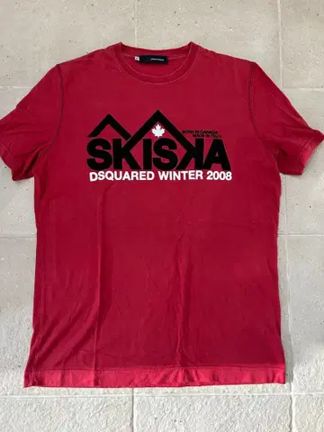 DSQUARED2 SKISKA 티셔츠 M 레드 2008년 모델