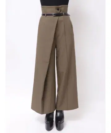 MURUA 벨트 하이웨스트 와이드 팬츠