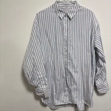 DISCOAT 스트라이프 패턴 긴팔 셔츠 F