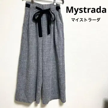 Mystrada 리본 벨트 와이드 팬츠 S size 그레이 루즈핏