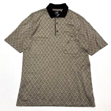 [남성용 M 상당] 던힐 Dunhill 반팔 피케 셔츠 올 패턴 브라운