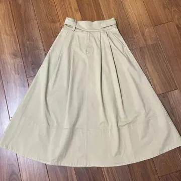 SLOBE IENA 플레어 스커트 치노 구르카 스커트 베이지 38