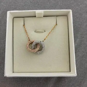 스와로브스키 더블 링 크리스탈 목걸이