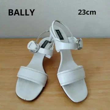 발리 BALLY 화이트 샌들 23cm 힐 5cm 타카시마야