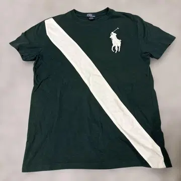 POLO 셔츠 다크 그린 화이트 스트라이프