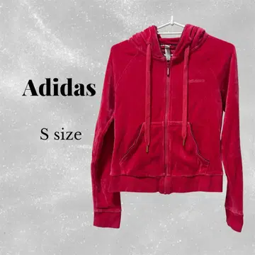 아디다스 비비드 핑크 벨로아 후드 부착 후드티 S 사이즈 해외 걸