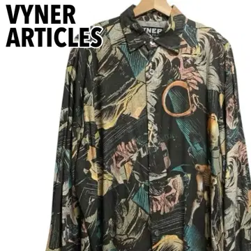 VYNER ARTICLES 스컬 모티브 긴팔 셔츠 우에노 상회