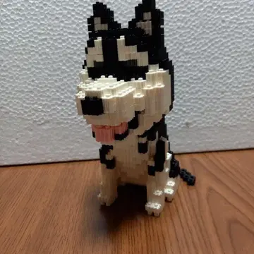 강아지 피규어 블랙과 화이트