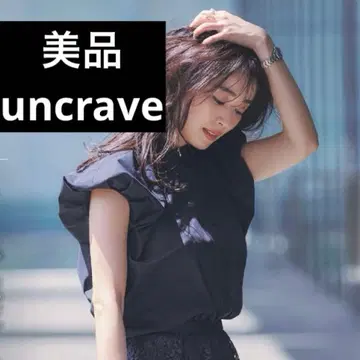 uncrave 앙크레이브 시어 택 슬리브 블라우스 반팔 M 네이비