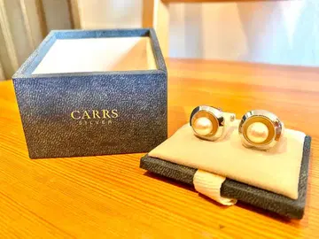 CARRS SILVER 카즈실버 화이트 펄 커프스 커프 링크스