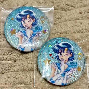 메이지 콜라보 웃는 얼굴 키스 캔뱃지 세일러 머큐리 미즈노 아미 세트