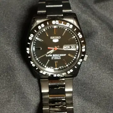 작동 세이코5 남성용 손목시계 자동 와인딩 뒷면 스켈레톤