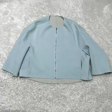 컨디션 최상 ANAYI 아나이 컬러 리버 노카라 자켓 라이트 블루 38