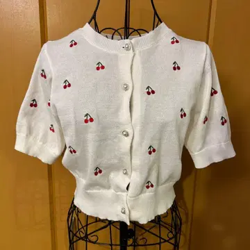 OLIVE des OLIVE 체리 자수 가디건 화이트 체리