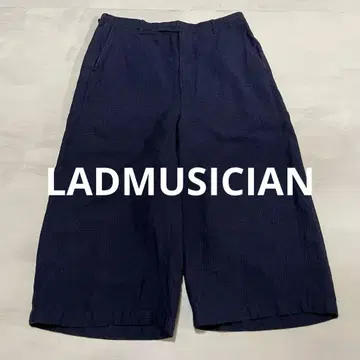 LAD MUSICIAN 글렌체크 린넨 와이드 팬츠