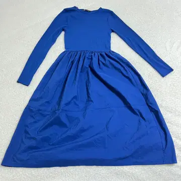 ZARA 자라 로얄 블루 긴팔 원피스 니트 도킹 디자인 S