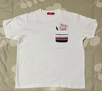 화이트 T셔츠 포켓 부착 다이너