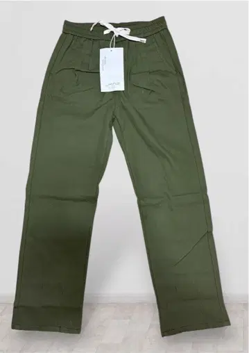카고 팬츠 이지 팬츠 올리브 L 상당 허리밴딩 끈 속기모