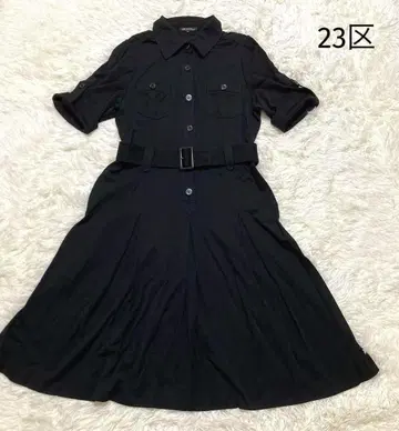 23구 셔츠 원피스 롱 벨트 빅 사이즈 44 블랙