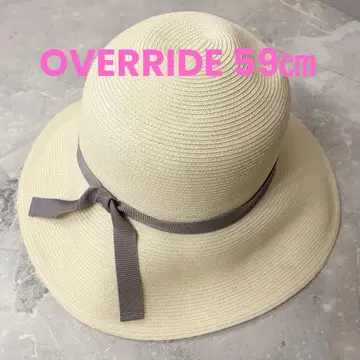 새상품급 [ OVERRIDE ] 오버라이드 밀짚모자 햇 화이트 59cm