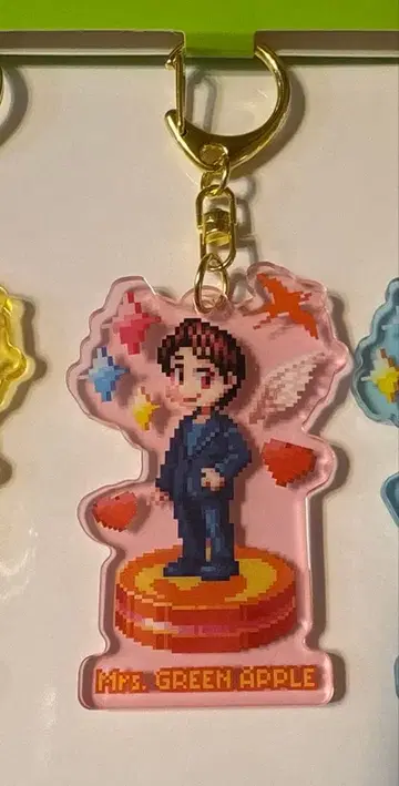 오오모리 모토키 도트 아크릴 키링 젠진 미세스 그린 애플