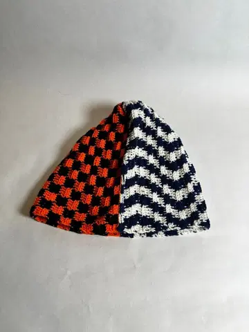 JACOB CRO 니트 모자 오렌지 네이비