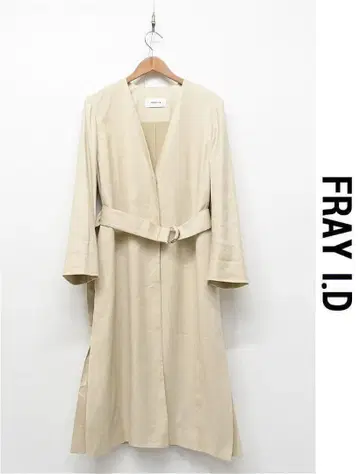 H476/FRAY I.D 체스터 코트 롱 린넨 혼방 V넥 0