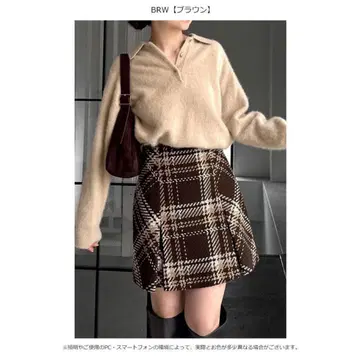 스나이델 Sustainable 로빙 체크 미니 스커트