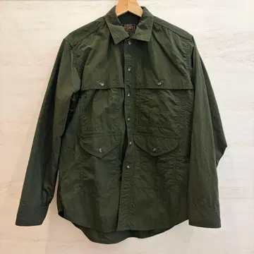 BEAMS Plus 나일론 립스탑 어드벤처 셔츠 올리브