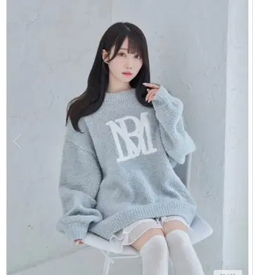 rosemuse 로제뮤즈 로고 니트 logo AP puffy knit