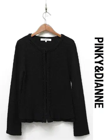 H471/핑크이앤다이앤 트위드 니트 가디건 라메 38 블랙