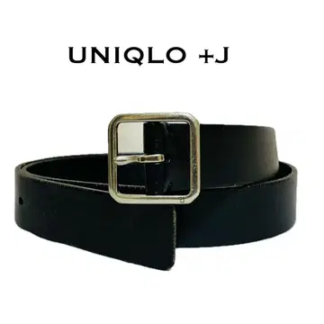 +J 유니클로 질 샌더 가죽 벨트 블랙 플라제이