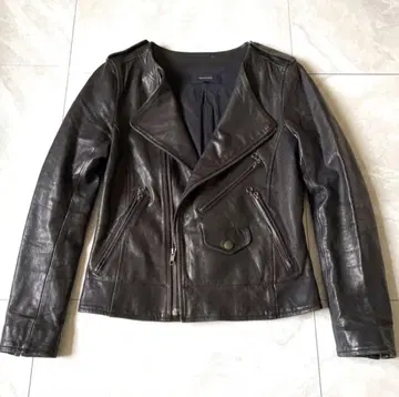 맥피 MACPHEE 램 가죽 노카라 라이더 양가죽 블랙 38